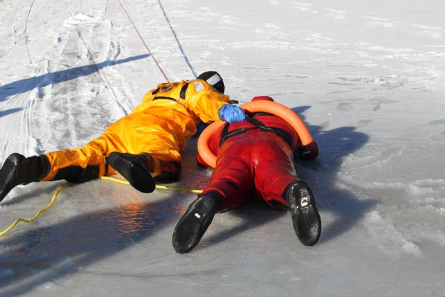 FF J. Cobb Rescuing FF C. Lutz